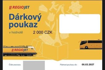 Poukážky Vlaky RegioJet 100€