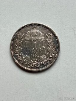 Predám vzácnu 1 korunu 1892 kb