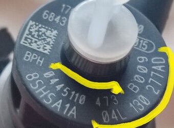 Predám trysky 1.6 TDI 04L130277AD, 0445110473 MOTOR CXMA