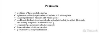 Preklady, daňové priznanie, podávanie žiadostí AT/DE