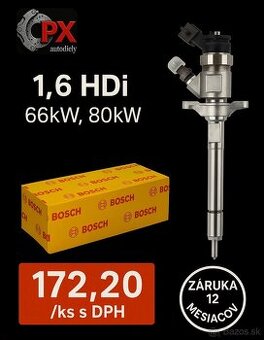 Repasované vstrekovače BOSCH 1.6 HDi - 66kw, 80kw - 1