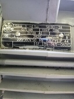 Elektromotor 0,75kw, 2820ot /min 400V prirubovy.
