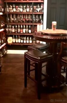 Stolička CHESTERFIELD pravá koža / masív buk