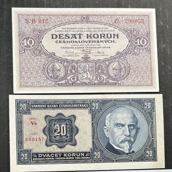 Bankovky 1.Čsr Neperforované aUnc
