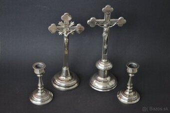 Kovový kríž + stojan na sviečky