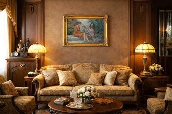 Olejomaľba - Talianska škola - Deti v exteriéry