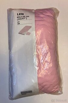 LEN Ikea detská Plachta, ružová, 60x120 cm - 2 ks
