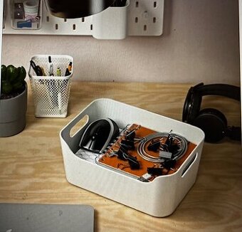 IKEA UPPDATERA nádoba s držadlami / biela 24 x 17 cm