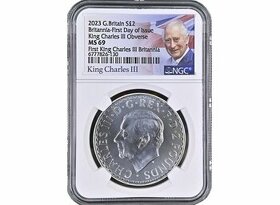 NGC Prvá minca a prvý deň vydania s Charlesom III. 619ks - 1