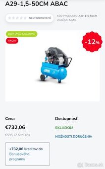 Dvojpiestový Kompresor abac 50l