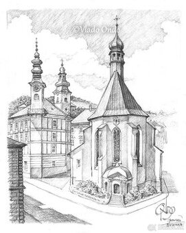 Kresby - Praha, Bratislava, Banská Štiavnica, Kremnica...