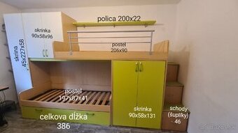 Poschodová Posteľ s DUO Posteľou a Úložným Priestorom