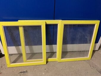 Drevené sklenené rámy – 3 ks žlté