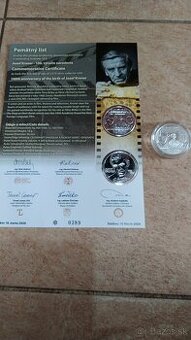 Pamätny list k minciam Jozef Kroner + minca BK