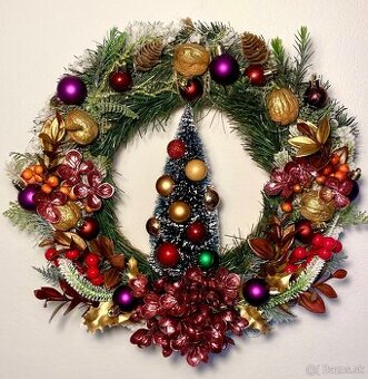 Vianočný veniec na dvere s LED podsvietením vianočná dekorác