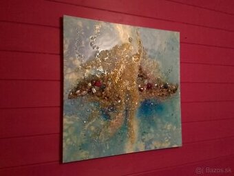 Predám krásny umelecký obraz s drahými kameňmi