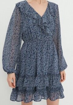 Predám modré volánové šaty značky HOUSE