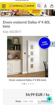 Interiérové dvere 80 ľavé NOVÉ