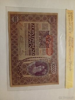 Predám vzácnu 10000 Korona 1918 seria2