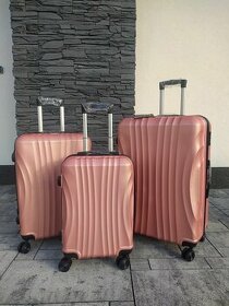 Cestovné kufre Mifex V83, sada 3ks, M,L,XL, ružovozlata, TSA