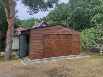 Plechová garáž 5x7m s sekčnou branou + doprava a montáž zdar