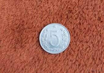 Predám vzácniejšiu mincu 5 hal. 1970, ČSSR