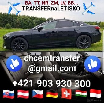Letiskový transfer, osobná preprava, odvoz na letisko.