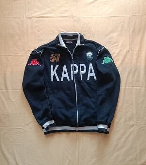 Vintage Kappa čierna mikina na zips retro XL