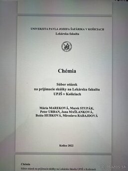 LFUPJŠ podklady na príjmacie skúšky na medicínu