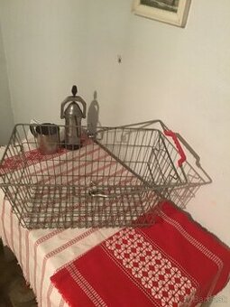 STARý RETRO NáKUPNý KOšíK A OBRUSY S LUD.MOTíVMI