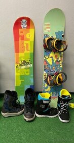 Snowboardy 100cm a 110cm s topánkami