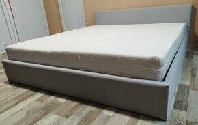 manzelska siva postel  180x200x42 cm, celo vysoke 75 cm