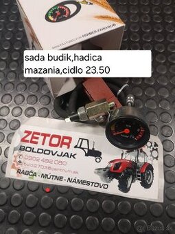 Sada budik s hadicou na mazanie