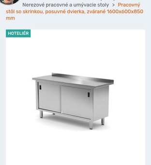 Pracovný nerezový stôl