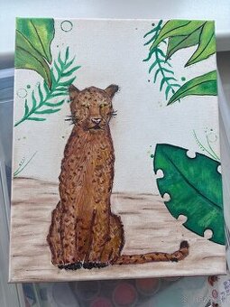 Ručne maľovaný obraz leoparda