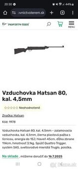 Vzduchovka Hatsan 4.5mm na predaj
