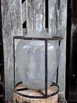 Sklenený Demožón 15l v železnom ráme