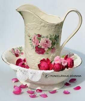 Veľká starožitná umývacia sada z Anglicka - Ruže