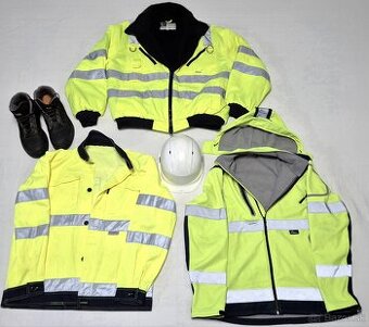 Set reflexných búnd + topánky + prilba