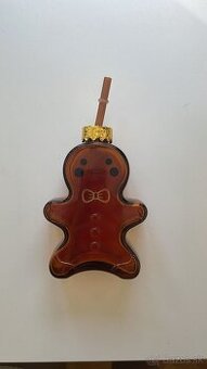 Sklenený vianočný pohár, ozdoba, medovník, gingerbread