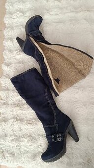 Vysoké zimné čižmy topánky po kolena 37 zateplené