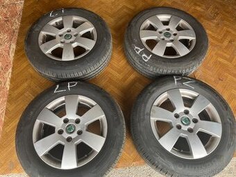 Predam originalne kolesa Skoda 5x112 r15 +letne pneumatiky