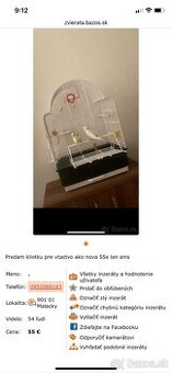 Klietka pre vtactvo