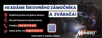 Hľadáme šikovného zámočníka/zvárača - Jednozmenná prevádzka