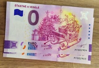 0€ / 0 euro / 0 eurová bankovka ŠŤASTNÉ A VESELÉ