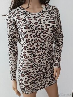 Béžový a hnedý pulóver S/M