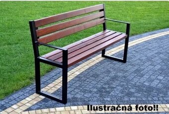 Parková lavička ANA s opierkami na ruky 150 cm, farba dub