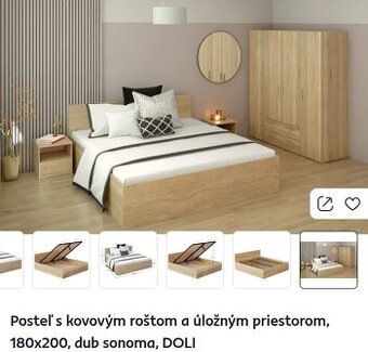 Manželská posteľ s nočnými stolíkmi