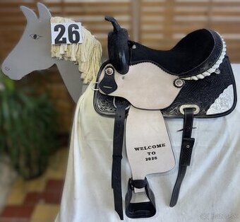 Westernový sedlový komplet 26) černý s natur