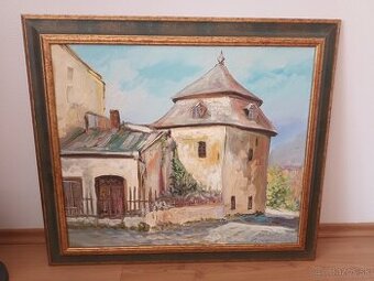 Olejomaľba obraz V.Semančík Prešov "Kumšt"